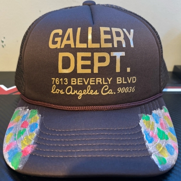 Gallery Dept Accessories - Gallery Department Hat Brown SnapBack with tan lettering and paint designs